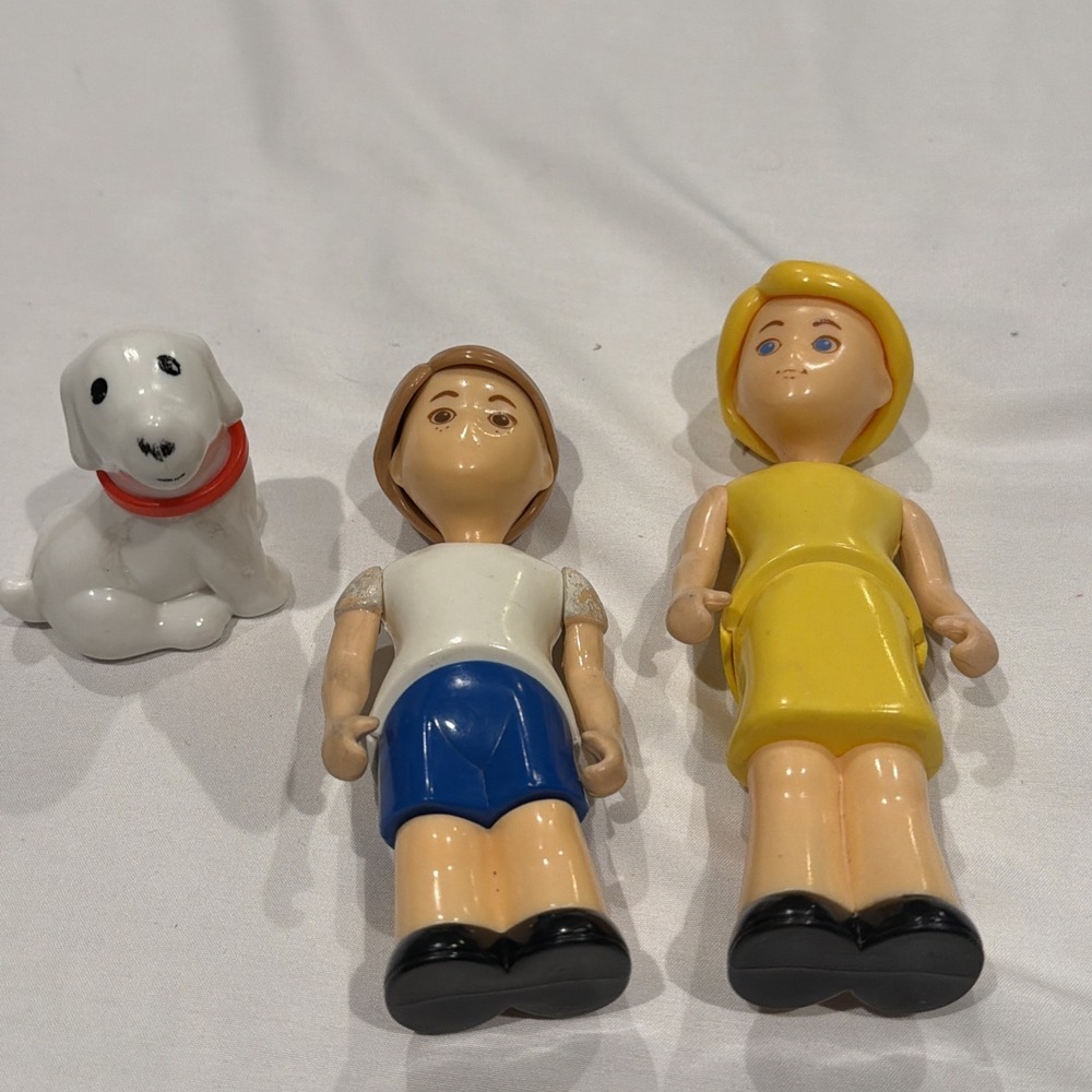 Vintage Little Tikes Dollhouse Family Figures Mom Son Dog Replacement Set
